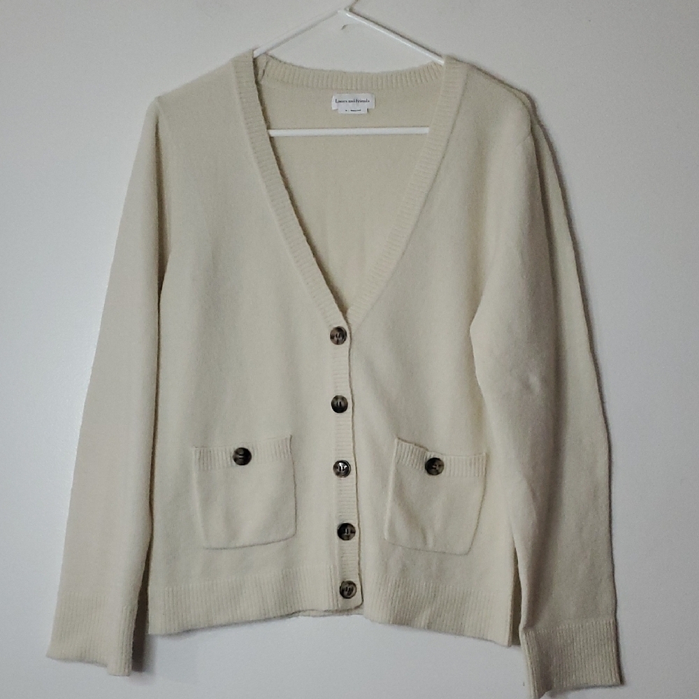 Lovers And Friends Kamile Oversized Cardigan Size XS Cream Lightweight Buttons